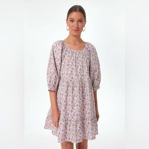 Tuckernuck Hyacinth House Lilac Floral Mini Dress - Size Small